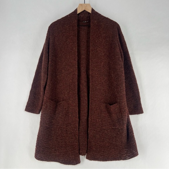 Eileen Fisher Sweaters - Eileen Fisher Baby Alpaca Lightweight Open Knit Longline Open Front Cardigan